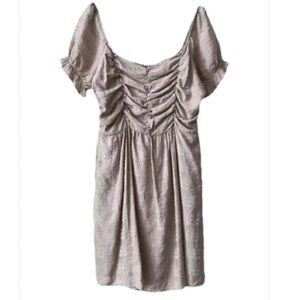 Le Lis Ruched Puff-Sleeve Romantic Blush Mini Dress – Size LARGE, NWT